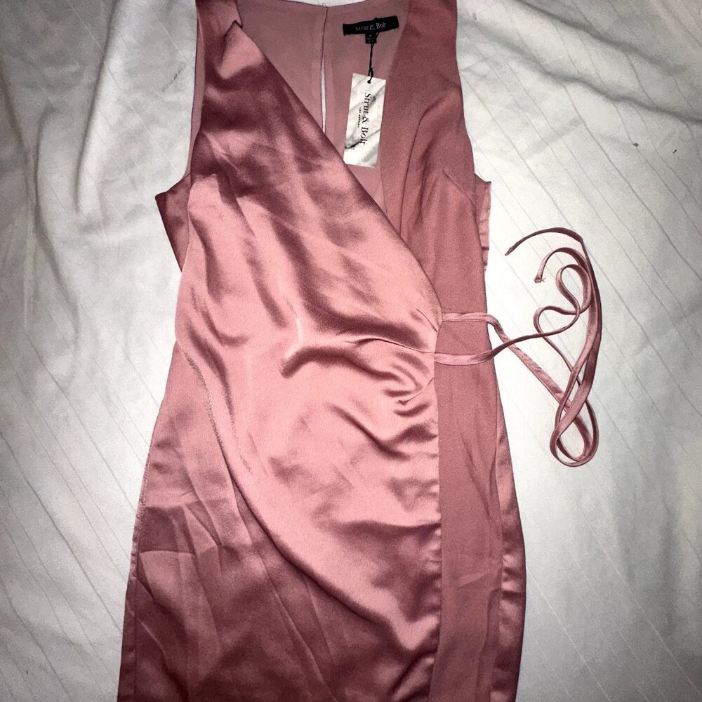 NWT Strut & Bolt Blush Pink Midi Wrap Dress | Elegant & Feminine | Size S |